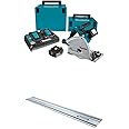 Makita XPS01PTJ 5.0Ah 18V X2 LXT Lithium-Ion (36V) Brushless Cordless 6-1/2" Plunge Circular Saw Kit with 194368-5 Guide Rail, 55-Inch