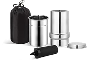 BOKKRALL NSF/ANSI 42&372 Standard 1L (1000 ML) Portable Stainless Steel Gravity-Fed Water Filter Gravity Sport Bottle with Carbon Filter, for Travel, Camping, Backpacking and Emergency Preparedness