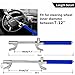 Tevlaphee Steering Wheel Lock for Cars,Wheel Lock,Vehicle Anti-Theft Lock,Adjustable Length Clamp Double Hook Universal Fit Emergency Hammer Window Breaker Self Defense Heavy Duty Secure (Blue)…