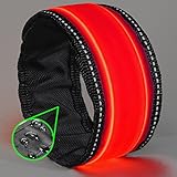 GlowHERO LED Slap Bracelet - The Original Glow Band - As Seen On TV- Ultra Bright High Visibility Reflective Safety Slap Band (Neon Red, Unisex)