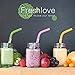 Freshlove Reusable Smoothie Straws (x6) for Healthy Teeth. (A)