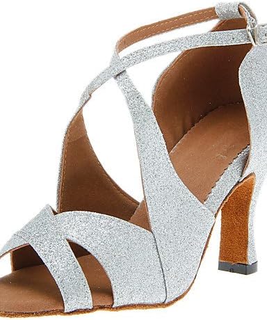 DaMonicv Women's Sparkling Glitter Dance Shoes for Ballroom Latin/Jazz/Tango more colors,Black,US6.5-7/EU37/UK4.5-5/CN37