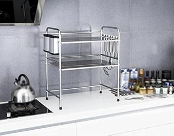 Stainless Steel Kitchen Rack Microwave Oven Rack Storage Rack