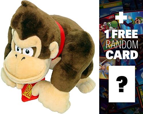 Donkey Kong: ~9" Super Mario Bros Mini-Plush + 1 FREE Official Super Mario Bros Fun Card Bundle