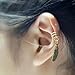 97) Antique Gold Color Feather Ear Cuff