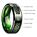 Nuncad Green Tungsten Carbide Wedding Band Ring Celtic Dragon Green Carbon Fiber for Men 8mm Size 7 to 12