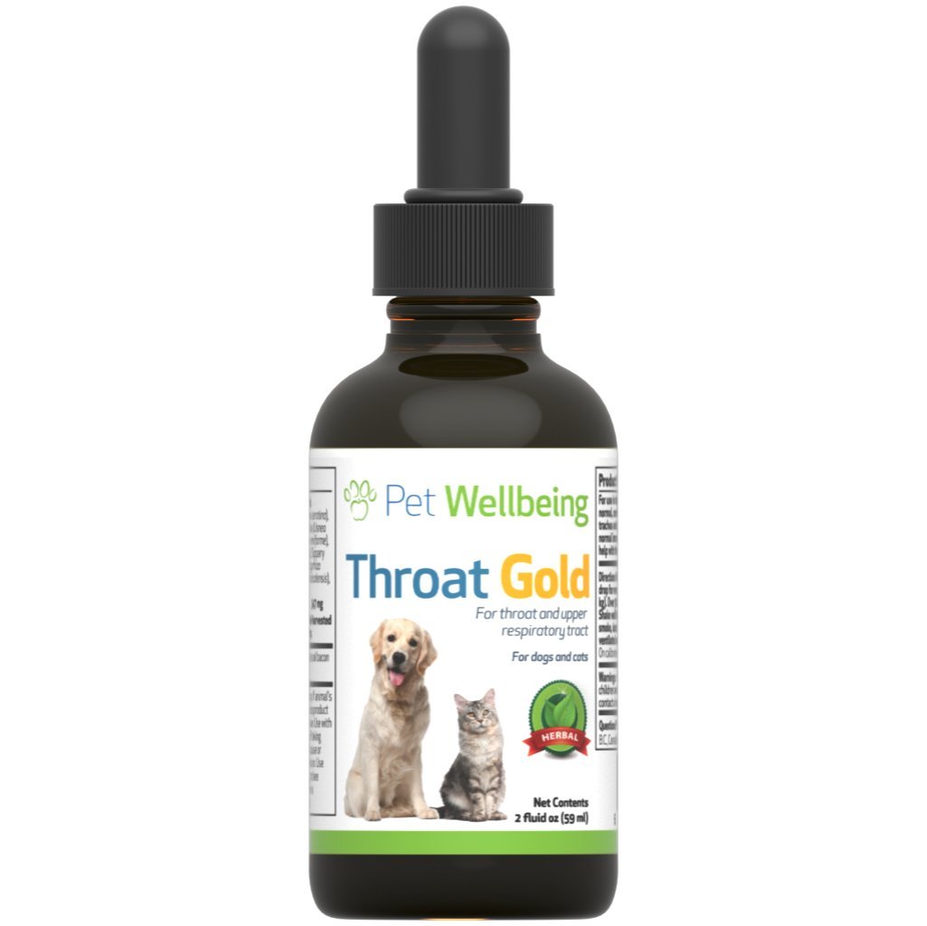 Pet Wellbeing Throat Gold for Dogs Natural Herbal Cough, Throat and