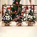 SUNREEK 3 Pieces Mini Artificial Christmas Tree with Ornaments - Perfect Christmas Decoration for Table and Desk Tops, Small 8inch/20cm Tall Christmas Pine Tree for Your Home or Office