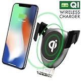 Wireless Charger, Wireless Fast Car Mount, Air Vent Phone Holder, Wireless Car Charger for iPhone - Samsung - HTC - LG and Other QI-Enabled Devices