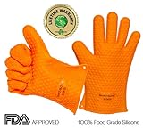 ENVIRO-GLOVES - Heat Resistant Grilling BBQ Gloves -As seen on TV- for Cooking, BBQ, Oven, Grill, Smoking or even Camping. No more burns on wrist or hands. Twice the protection of oven mitts.