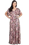KOH KOH Womens Long Bohemian Boho Short Sleeve Summer Flowy V-Neck Maxi Dress