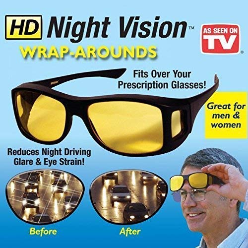 NIRANT Anti-Glare Polarized UV Protected Day and Night HD Vision Men’s Goggles for Car, Driving Bike Drivers (Black and Yellow) – Pack of 2