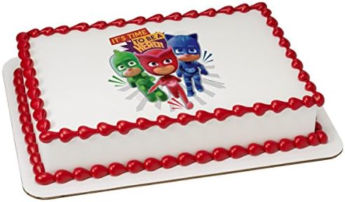 PJ Masks Time for a Superhero Edible Cake Topper or Cupcake Topper Decorations (7.5"x10" Rectangle)