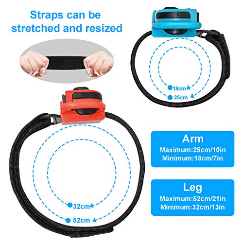 Wrist Band for Nintendo Switch Just Dance 2019 and Leg Strap for Switch Ring Fit Adventure Game, Adjustable Elastic Sport Movement Leg Fixing Strap and Wrist Dance Band for Nintendo Switch Games