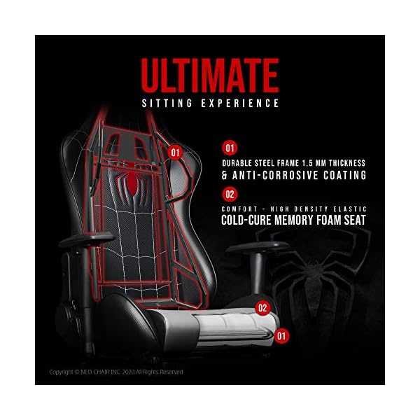 Silla Gamer Marvel Hombre Araña Eco Cuero Reclinable - Imagen 6
