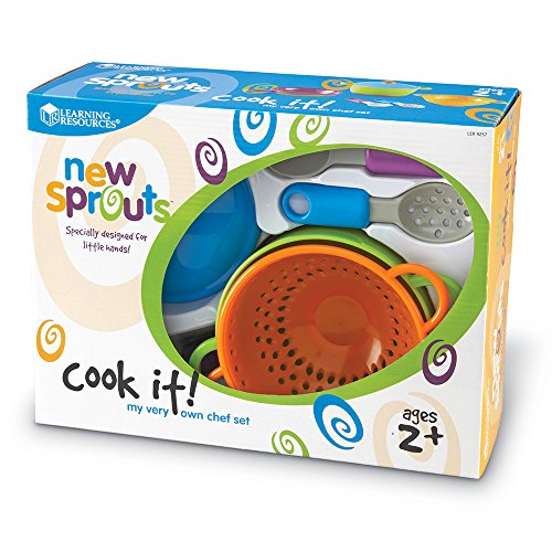 Learning Resources New Sprouts Cook it!, 6 Pieces, Ages 2+ Pretend Play Food for Toddlers, Preschool Learning Toys, Kitchen Play Toys for Kids