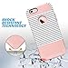 ULAK Slim Fit Case for iPhone 6S, iPhone 6 4.7 Inch, Hybrid Dual Layer Scratch Resistant Hard Back Cover Shock Absorbent TPU Bumper Case for Apple iPhone 6/6s 4.7 inch(Rose Gold/Black Stripe)