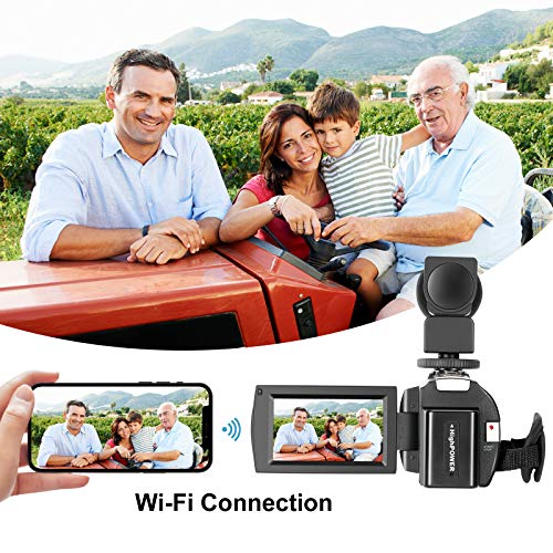 Video Camera Camcorder 4K 60FPS kicteck Ultra HD Digital WiFi Camera 48MP 3 inch Touch Screen Night Vision 16X Digital Zoom Recorder with External Microphone, Remote Control, Lens Hood, Stabilizer