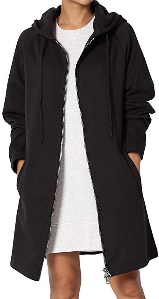 Women's Basic Loose Fit with Pocket Pullover Hoodie Casual Long Tunic Sweatshirts