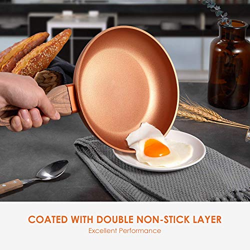 Nonstick Frying Pan, AICOOK Fry Pan, Induction Fry Pan, Copper Pan, Copper Cookware, Dishwasher