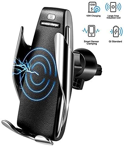Gtinna Wireless Car Charger Mount Infrared Sensor Automatic Clamping for iPhone Xs Max Xs XR X 8 8 Plus,10W Fast Chargeing for Samsung,Wireless Car Charger for Android Smartphones Qi Certified