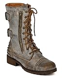 Harley 12 Womens Military Lace up Studded Combat Boot