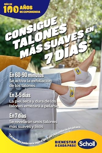 Máscara esfoliante para calcanhar scholl expert care - clinicamente comprovada para eliminar a pele seca e endurecida - 1 par