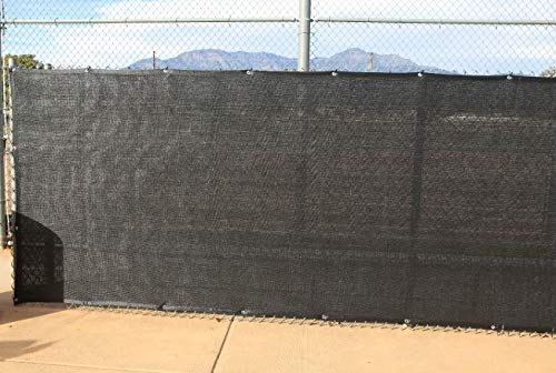 Heavy Duty 6 ft. X 200 ft. Privacy Windscreen Fence Screen Mesh Tarps W/Binding and Grommets (Black)