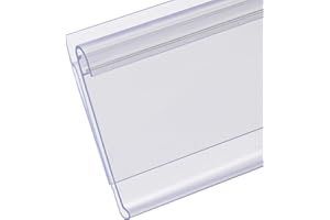 PRO PAINTER Shelf Label Strips with Shelf Talker Grippers, 100 Pack Snap-in 1.25”H Shelf Strip Price Tag Holder Fits Standard Gondola Shelf Channel, Clear Plastic Front and Back Sign Holder for 48” Long Shelf