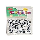 Creative Arts by Creative Arts by Charles Leonard Wiggle Eyes, Peel'n Stick, Black, Assorted Sizes, 100/Bag (64530)