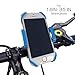 GMpart Bike Phone Mount Bicycle Holder, Universal Cradle Clamp for iOS Android Smartphone GPS other Devices, with One-button Released, 360 Degrees Rotatable, Rubber Strap (blue)