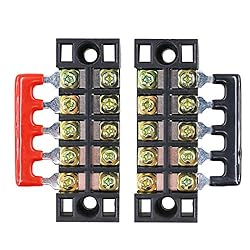 Hilitchi 12pcs 5 Positions Dual Row 600V 15A Screw