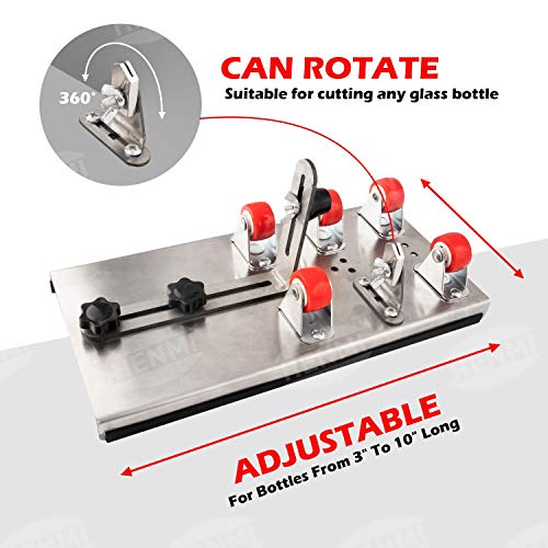 Glass Bottle Cutter, HENMI Glass Cutting Tools/DIY Machine for Cutting Wine, Beer, Champagne, Whiskey Bottle Cutter Kit for DIY Arts and Crafts for Adults with Accessories Tool Kit, Gloves - Thumbnail 2