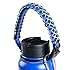 QeeLink Paracord Handle Compatible with Hydro Flask Wide Mouth Water Bottles - Paracord Carrier Strap Cord with Safety Ring & Carabiner & Compass & Fire Starter, 12oz - 64oz (Blue)