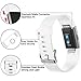 iGK Replacement Bands Compatible For Fitbit Charge 2, Adjustable Replacement Bands with Metal Clasp Classic Edition White Small