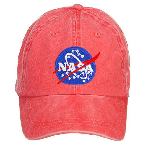 NASA Insignia Embroidered Washed Cap - Red OSFM