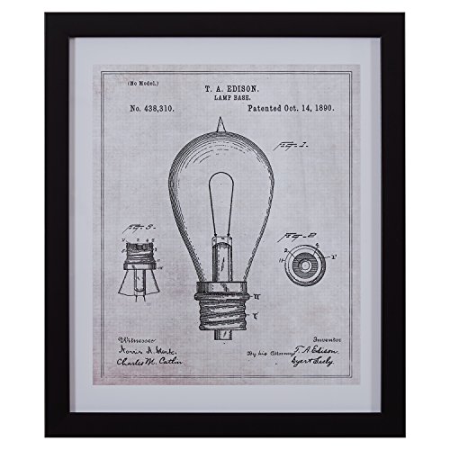 Black and White Print of 1890 Bulb in Black Frame, 17