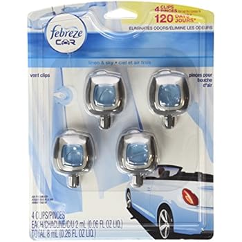 Febreze Car Vent-Clip Air Fresheners - 4 Pack (Linen & Sky)0.06 FL.OZ