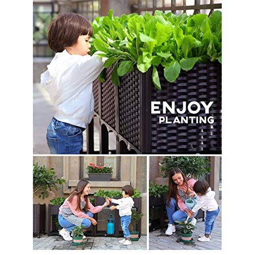HAKLAKY Blumentöpfe im Freien, Blumentöpfe Outdoor-Haushalts-Kunststoff-Pflanzkasten-Dachterrasse Gemüsepflanzen-Trog… – Bild 4