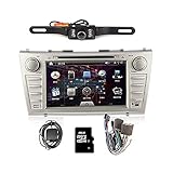OUKURear Camera Included!!!For TOYOTA Camry(support year 2007 2008 2009 2010 2011) 8 inch Indash CAR DVD Player GPS Navigation Navi iPod Bluetooth HD Touchscreen Radio RDS FM+Free GPS Map Card+Free US Map+Free Backup Rearview Parking LED Camera Cam