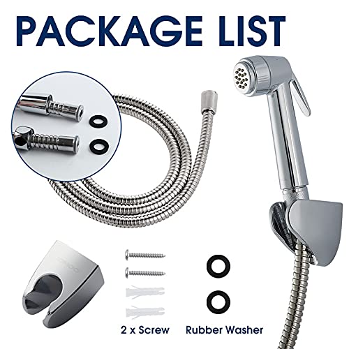 JOMOO Paperless Washing Shattaf Head, Handheld Bidet Sprayer for Toilet Diaper Sprayer with Wall Base and Hose, Bidet Spray Bottom Cleaner Spray