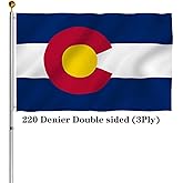 Hypoth Double Sided Colorado Sates Flag 2x3 FT Outdoor- UV Fade Resistant 3Ply Colorado CO Flags Canvas Header with 2 Brass Grommets Easy to Rising