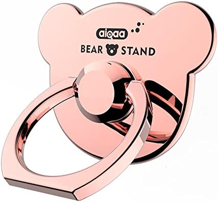 Finger Stand Holder, 360° Rotation Car Mount Phone Ring Stand Holder, Grip Kickstand for iPhone 7/7 Plus/6/6S/5S/Samsung/LG, All Phones/Tablets/iPads by MengHuo (Rose Gold Bear)