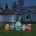 8 Foot Long Inflatable Easter Egg Lawn Decoration Featuring Lighted Interior- Airblown Inflatable Easter Decoration With Fan And Anchor Ropes