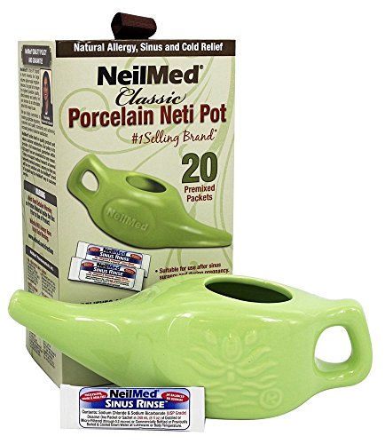 NeilMed Pharmaceuticals - Classic Porcelain Neti Pot with 20 Premixed Packets - 240 ml.