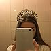 Baroque Royal Queen Gold Wedding Crown Crystal Princess Tiara Headbands for Women Bridal Party Birthday Headpieces (Green)