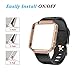LEEFOX Compatible Fitbit Blaze Bands with Frame, Sport Silicone Replacement Strap for Fitbit Blaze Smart Fitness Watch Fitbit Blaze Accessory Wristbands Small,Laser 10Pack w/Rose Gold Frame Men Women