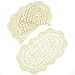kilofly Crochet Cotton Lace Placemats Doilies 4pc, Oval, Beige, 7 x 14 inch