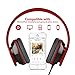 AILIHEN I60 On Ear Headphones with Microphone for Cellphones Laptop Tablet Android Smartphones(Black Red)