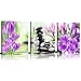 Canvas Print Wall Art Modern Elegant Purple Pink Flowers Zen Stone Spa on Water Canvas Print Wall Art Paintings Modern Artwork For Living Room Total Size 36 plus 16 Inch
